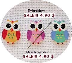 Needle Minder Owl Cross Stitch Pattern Holder Embroidery Owl Keeper Magnetic