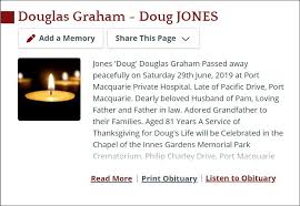 doug jones funeral service held in port