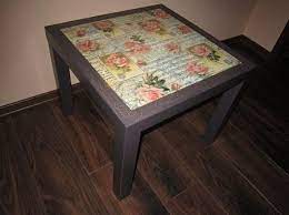 decoupage of a coffee table with