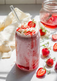 a strawberry milkshake without ice cream