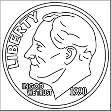 2020 circulating coin dime coloring page created date: Clip Art Dime Front B W I Abcteach Com Abcteach