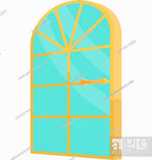 Arched Glass Door Icon Cartoon