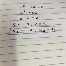 Solve X2 16 0 By Extracting Square