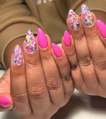 rainbow splatter nail designs for