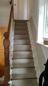 grey velvet carpet to stairs installed