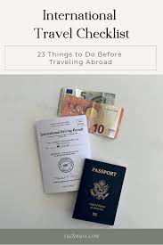 international travel checklist things