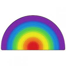 rainbow rug semi circle 6 w x 12 l
