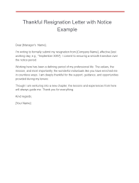 thankful resignation letter exles