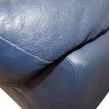 macy s navy blue leather loveseat 80