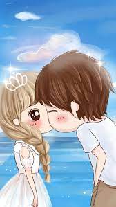 love cute couple kissing wallpaper