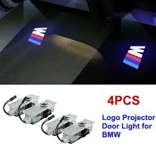 4pcs Bmw M Logo Car Door Led Light Projector Emblem Ghost Shadow Hd Courtesy