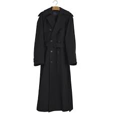 Black Double Ted Oversized Trench Coat