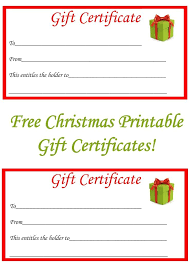 Free Christmas Printable Gift Certificates Christmas Tags Gifts