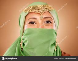 portrait woman hijab jewelry bridal