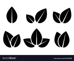 black leaf icons royalty free vector image