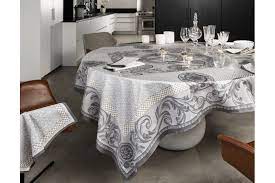 Chambord Grey French Luxury Tablecloth