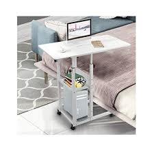 Explore a wide range of the best bedside laptop stand on aliexpress to find one that suits you! Mijaution Overbed Table Adjustable Height Movable Bedside Table Computer Desk Sofa Table Double Shelves With Wheels Buy Online In Bahamas At Bahamas Desertcart Com Productid 134448276