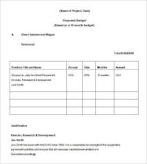 Office Example Budget Proposal Template Office Budget