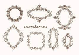 baroque frame vector art icons and