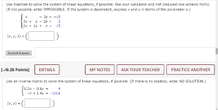 Solve The System Of Linear Equations