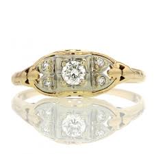 vine 14k yellow gold diamond ring