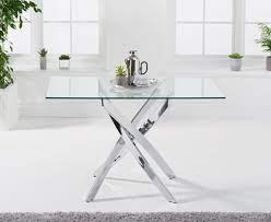 denver 120cm rectangular glass dining table
