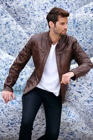 cafe racer brown leather jacket mens
