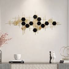 modern geometric metal wall decor art