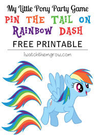 My little pony decorated christmas. Pin The Tail On Rainbow Dash Free Printable My Little Pony Birthday Party Pony Birthday Party Pony Party