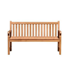 Courtyard Casual Natural Finish Teak Heritage Outdoor Two Seater Bench