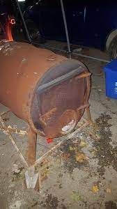 diy gl door on outdoor barrel stove