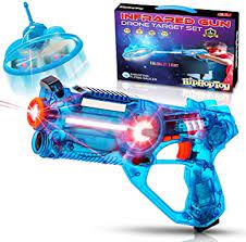 kids laser tag game with flying toy drone target infrared lazer shooting