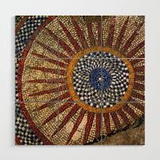 Stone Mosaic Tile Relief Wood Wall Art