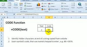 How To Use The Excel Code Function