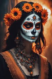 mexican donna muerte skull