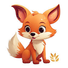 cute fox cartoon ilration for kids