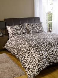 leopard print duvet cover set brown