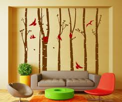 Huge Stylish Tree Birds Birdcage Wall