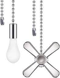 If you want the light controlled by the wall switch and the fan controlled by the pull chain, just reverse the connections, connecting the red wire in the ceiling to the. 2 Pieces Metal Fan And Light Bulb Shaped Pull Chain Set With Connector 1 Piece Length Extension Beaded Pull Chain In Box Silver Amazon Com