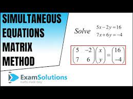 Simultaneous Equations Matrix Method