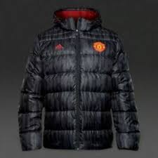 Details About Adidas Mens Mufc Manchester United Down Padded Jacket Black Red