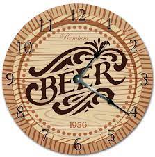 10 5 Beer Text Clock Brown Clock Living