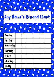 Blue White Star Sticker Reward Chart