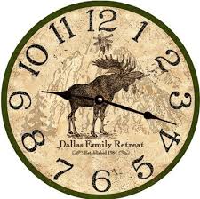 Moose Clock Personalized Rustic Moose