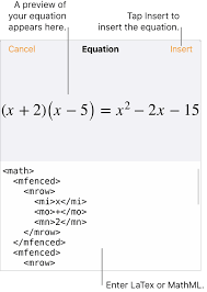 Add Mathematical Equations In Pages On