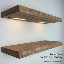 Reclaimed Wood Floating Shelves Led
