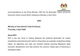 From the 1st of june, new permit letters will be distributed from related ministries only. Miti Malaysia On Twitter Read Our Latest Press Release Special Cabinet Committee Formed To Bolster Stimulus Package Strike Balance Between Economic Priorities And Effective Enforcement Of Mco Due To Covid 19 Click