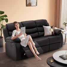 Brown Reclining Sofa