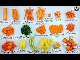 diffe kinds of vegetable cuts you