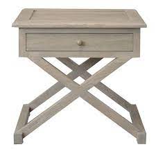 Levi Oak Timber Cross Leg Side Table